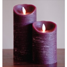 [LED 양초]FLAMELESS CANDLE BURGUNDY DISTRESSED - 진홍색 [5인치]